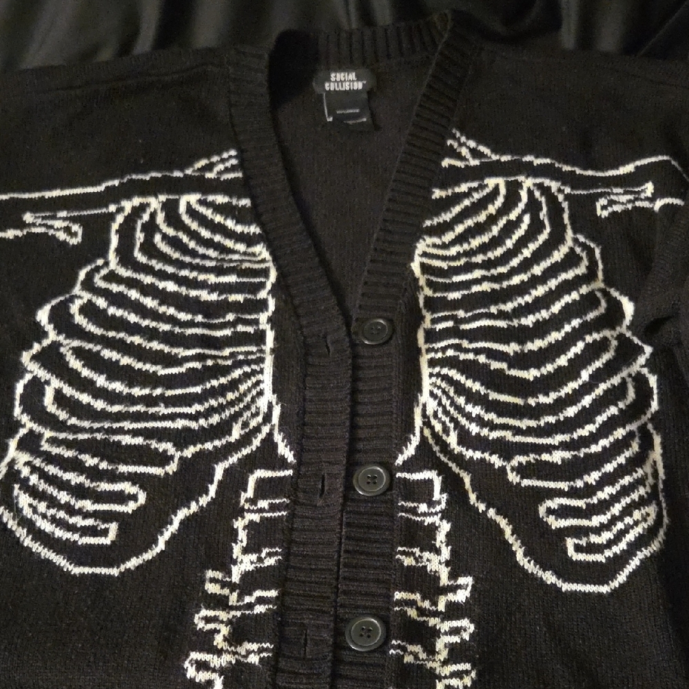 Black Skeleton Cardigan